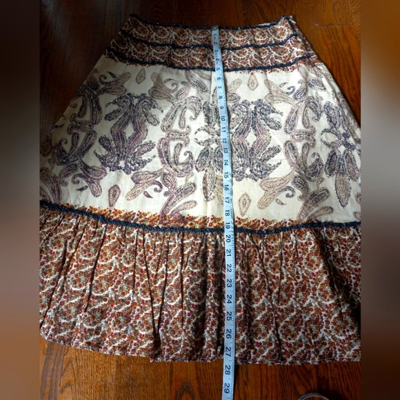 Sz 10🎈Vintage Indian Paisley Beaded Cotton Skirt - Picture 4 of 16